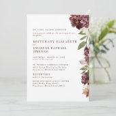 Invitation Hydrangeas Bourguignon Fleur 2 Lieu Mariage (Debout devant)