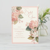 Invitation Hydrangeas Crème de Pêche Élégant Shower de Mariée (Debout devant)
