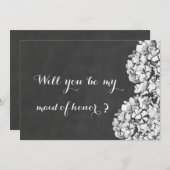 Invitation Hydrangeas De Chalet Vintage (Devant / Derrière)