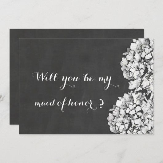 Invitation Hydrangeas De Chalet Vintage (Devant / Derrière)