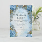 Invitation Hydrangeas de Noël Cônes de pin (Debout devant)