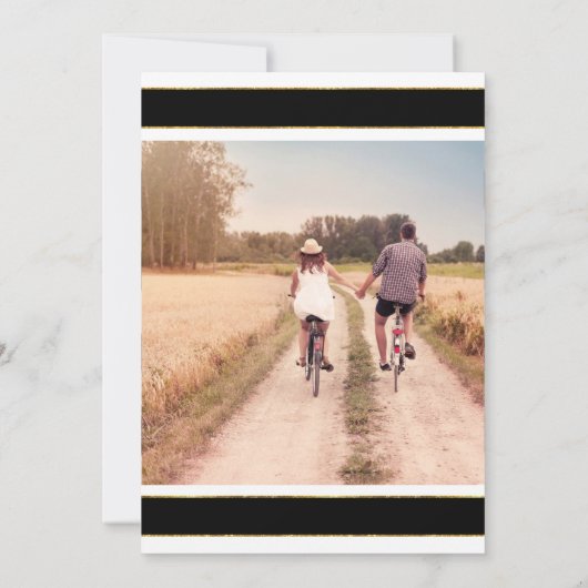 Invitation Hydrangeas Enregistrez la Date Photo Large Rayure (Dos)