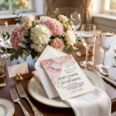 Invitation Hydrangeas et roses couleurs pastel