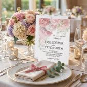 Invitation Hydrangeas et roses couleurs pastel