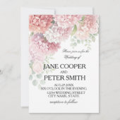 Invitation Hydrangeas et roses couleurs pastel (Devant)