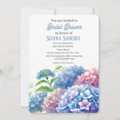 Invitation Hydrangeas Fleurs Bleues Aquarelle Enterrement de  (Devant)