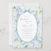 Invitation Hydrangeas Florales Bleues Mariage Fantaisiste (Devant)