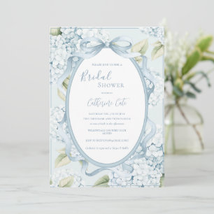Invitation Hydrangeas Florales Bleues Mariage Fantaisiste