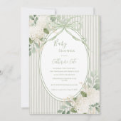 Invitation Hydrangeas Floraux Vert Sauge Bébé Fantaisiste I (Devant)