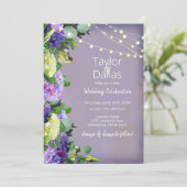 Invitation Hydrangeas Ivoire & Violet | Mariage Violet (Debout devant)