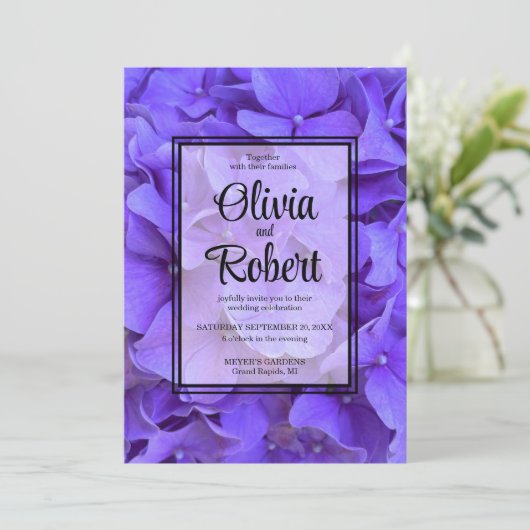 Invitation Hydrangeas Lavender lilas (Debout devant)