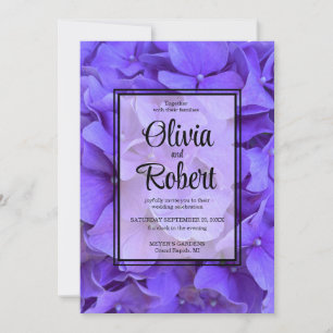 Invitation Hydrangeas Lavender lilas
