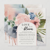 Invitation Hydrangeas Love Bloom Boho Arch Fête des mariées B (Devant / Derrière)