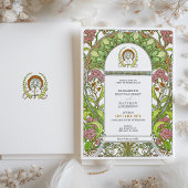 Invitation Hydrangeas Mariage Art Nouveau