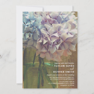 Invitation Hydrangeas Mason Jar Mariage