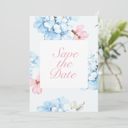 Invitation Hydrangeas Pastel Bloom (Debout devant)