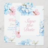 Invitation Hydrangeas Pastel Bloom (Devant / Derrière)