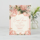Invitation Hydrangeas Pêche Aquarelle Moderne Mariage (Debout devant)