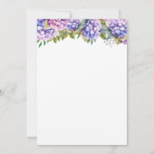 Invitation Hydrangeas rose et violet Mariage aquarelle (Dos)