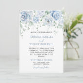 Invitation Hydrangeas Roses bleu pâle (Debout devant)