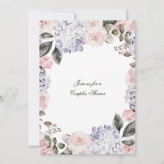 Invitation Hydrangeas vintages | Douche Couples (Dos)