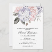 Invitation Hydrangeas vintages | Fête d'anniversaire (Devant)