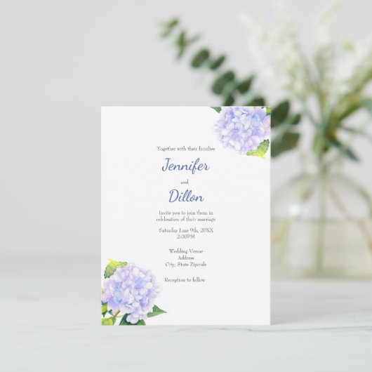 Invitation Hydrangée (Debout devant)