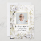 Invitation Hydrangée blanche Aquarelle Anniversaire de la mor (Devant)