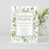 Invitation Hydrangée Blanche Floral Aquarelle Couples Douche (Debout devant)