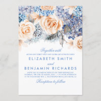 Hydrangée Bleue et Fleurs de Pêche - Mariage Flora