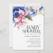 Invitation Hydrangée | Lilies Floral | Baby shower aquarelle (Devant)