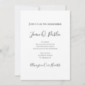 Invitation Hydrangée rose Aquarelle Célébration de la vie (Dos)