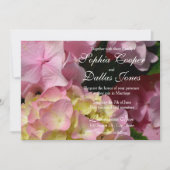 Invitation Hydrangée rose jaune rose vert Mariage (Devant)