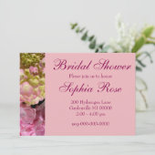 Invitation Hydrangée rose jaune rose vert Mariage (Debout devant)