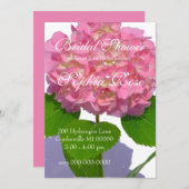 Invitation Hydrangée rose rose fleur rose (Devant / Derrière)