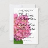 Invitation Hydrangée rose rose fleur rose (Devant)