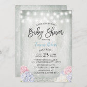 Invitation Hydrangée Rustique Floral Élégant Baby shower (Devant / Derrière)