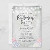 Invitation Hydrangée Rustique Floral String Lights Retirement (Devant)