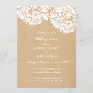Invitation Hydrangée Rustique Wedding shower Floral