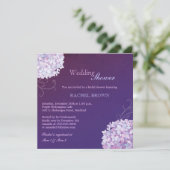 Invitation Hydrangée tourbillonnant Fête des mariées violette (Debout devant)