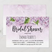 Invitation Hydrangée violette Aquarelle Fête des mariées flor (Devant / Derrière)