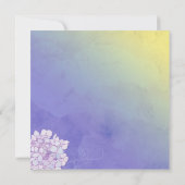 Invitation Hydrangée violette Fête des mariées Tea Party (Dos)