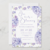 Invitation Hydrangée violette Notre famille est florissante b (Devant)