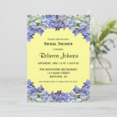 Invitation Hydrangée violette sur Fête des mariées jaune (Debout devant)