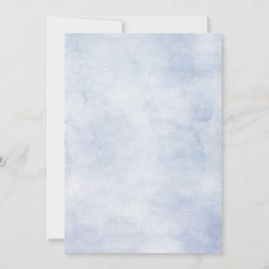 Invitation Hydrangées bleu pâle rose pastel mariage (Dos)