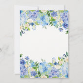 Invitation hydrangées bleues Floral Fête des mariées Bingo Ca (Dos)