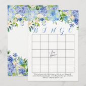 Invitation hydrangées bleues Floral Fête des mariées Bingo Ca (Devant / Derrière)
