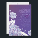 Invitation Hydrangées violettes dans le Mariage du coucher de<br><div class="desc">Elégant violet, lavande, bleu, fleurs d'hydrangée rose violet arrière - plan conçu sur la coutume Formal Wedding Invitations. Belle invitation de mariage idéal pour votre MARIAGE HYDRANGEA THEME | PURPLE MARIAGE ou SOIRÉE FLORAL JARDIN MARIAGE. (Vous pouvez trouver les essentiels et les faveurs mariages correspondants dans ce magasin, le paradis...</div>