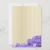 Invitation Hydrangées violettes et bandes d'or (Dos)