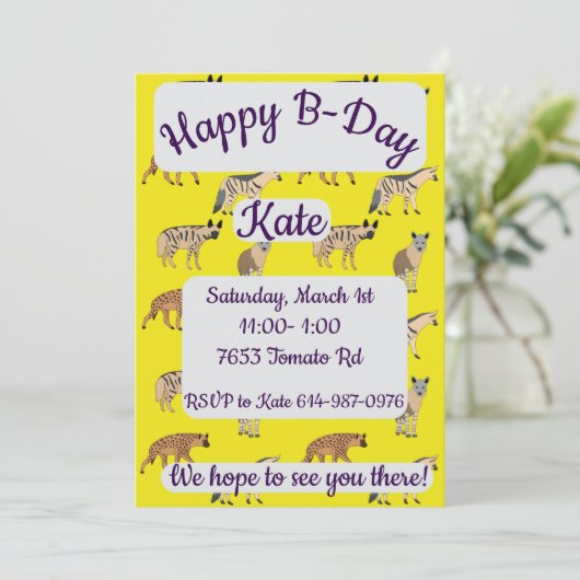 Invitation Hyenas Joyeux anniversaire (Debout devant)
